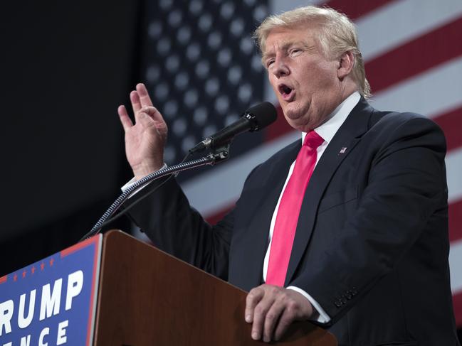 Republican presidential candidate Donald Trump speaks during a campaign rally, Monday, July 25, 2016, in Winston-Salem, N.C. (AP Photo/Evan Vucci)
