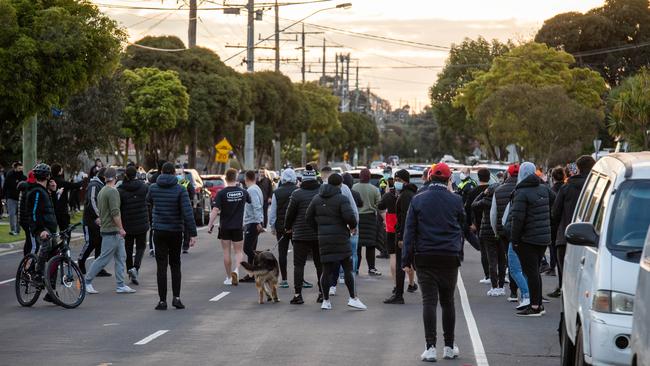 About 100 people attended the protest. Picture: Jason Edwards