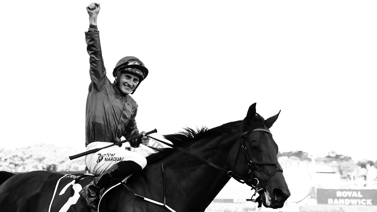 Tom Marquand celebrates after Dubai Honour brilliantly won the Queen Elizabeth Stakes. Picture: Jeremy Ng–Getty Images