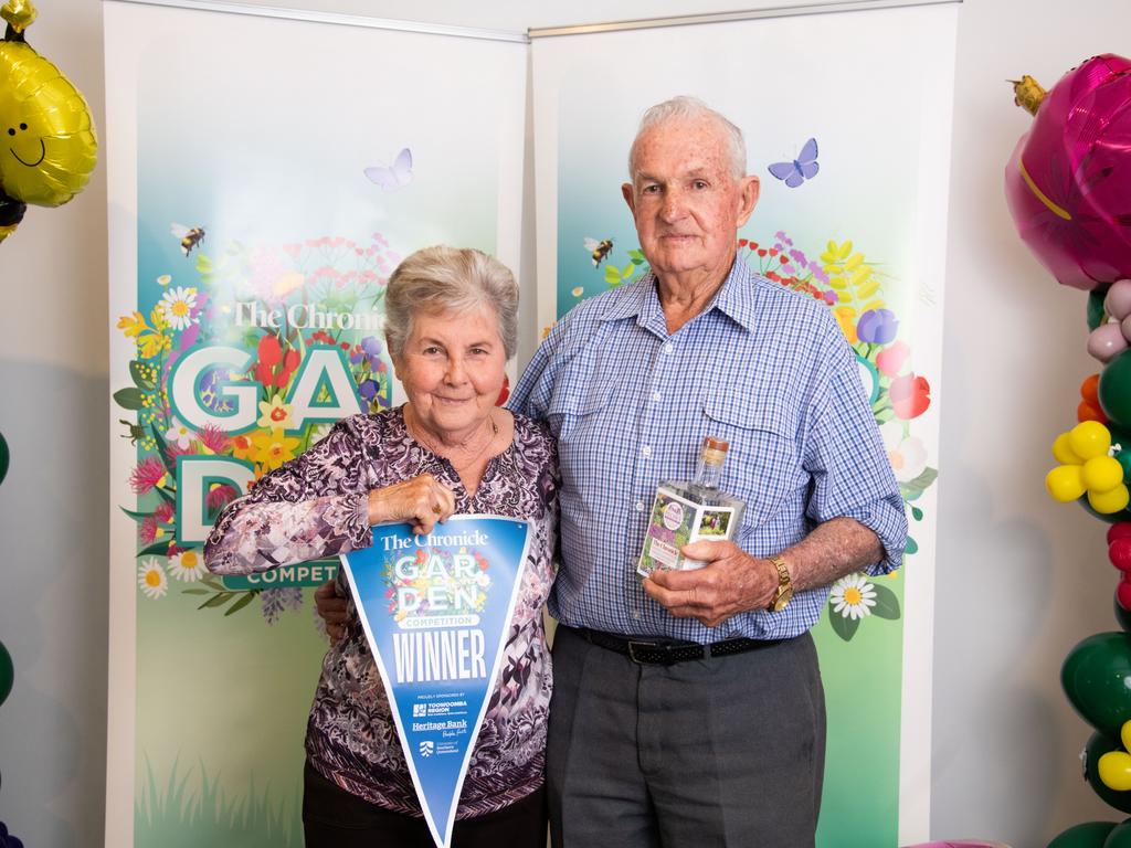 Winners of Regional Option - Large Garden, Merv and Alma Fowler, from Pittsworth.Chronicle Garden Competition, awards presentation at Oaks Toowoomba Hotel.Thursday September 14, 2023