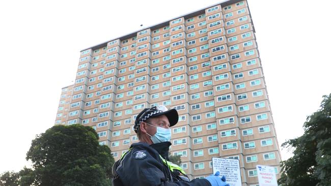 Public housing towers in Flemington. Picture: NCA NewsWire /David Crosling.