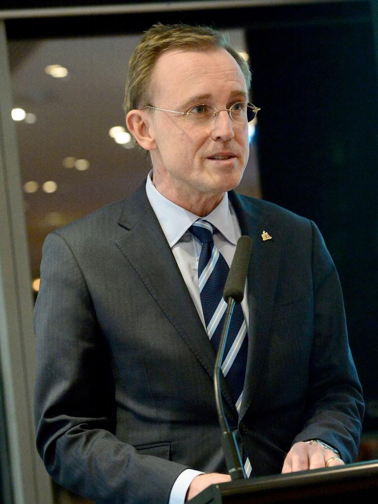 Lord Mayor Martin Haese addresses the crowd at The City Awards 2017 at Keith Murdoch House in Adelaide. Picture: Keryn Stevens