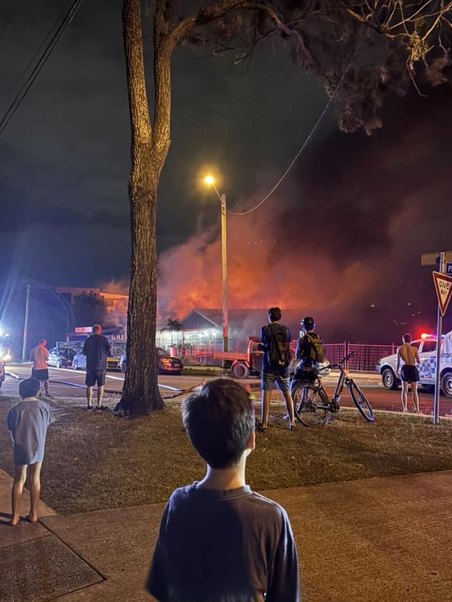 The blaze at Manly: Picture: Melanie Peasey/Facebook