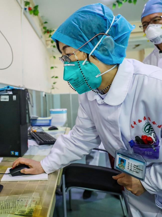 A doctor wearing a face mask in China. Picture: AFP