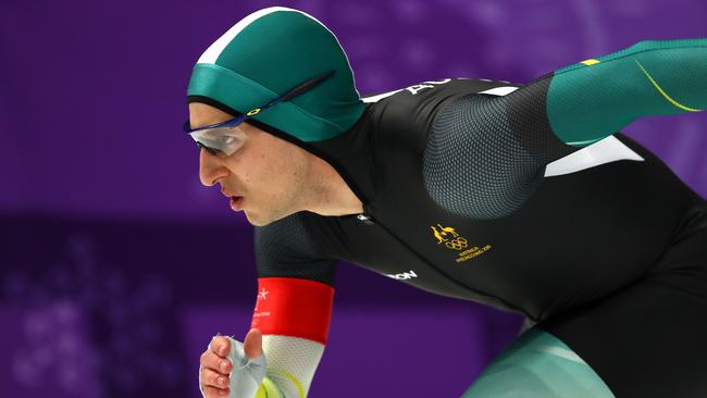 Australia’s Daniel Greig competes in the 500m speed skating event last week. He’ll contest the 1,000m tonight. Photo: Getty Images