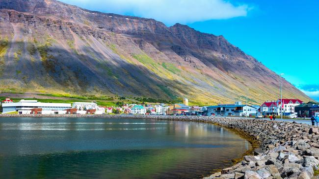 The dramatic landscape of Isafjordur, Iceland.