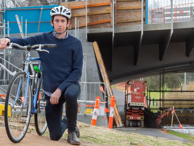 Alexander Miller at the opening to the Swan St Bridge underpass. Picture: Jay Town