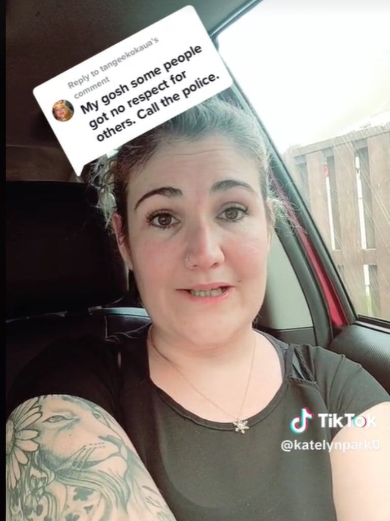 Katelyn answered comments saying she should 'call the police' Picture: TikTok.