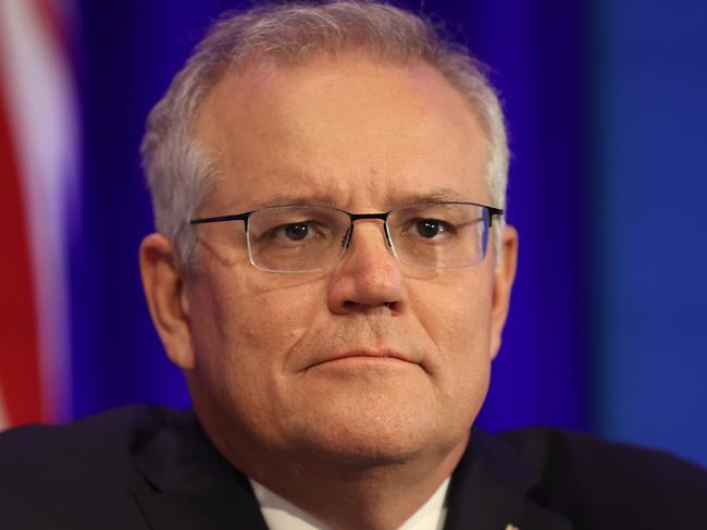 CANBERRA, AUSTRALIA NewsWire Photos - MAY,29 2021 Scott Morrison Prime Minister addressed the Liberal Party of Australia Federal Council, in Canberra.Picture: NCA NewsWire / Gary Ramage