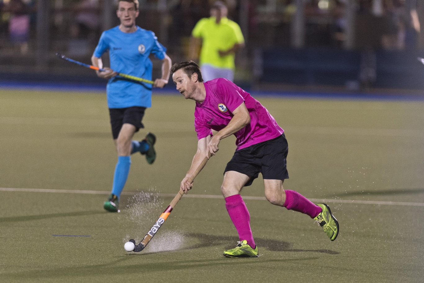 Craig Smith of Pink Batts against SQPS Scorers in Iron Jack Challenge mens hockey at Clyde Park, Friday, February 28, 2020. Picture: Kevin Farmer