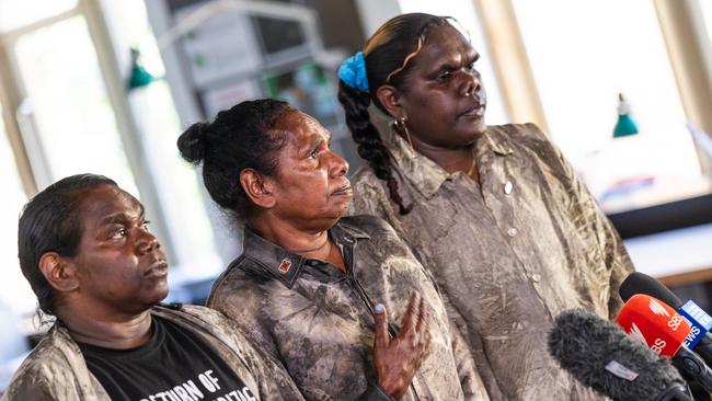 Anindilyakwa community representatives (from left) Maicie Lalara, Noeleen Lalara and Amethea Mamarika. Picture: Supplied