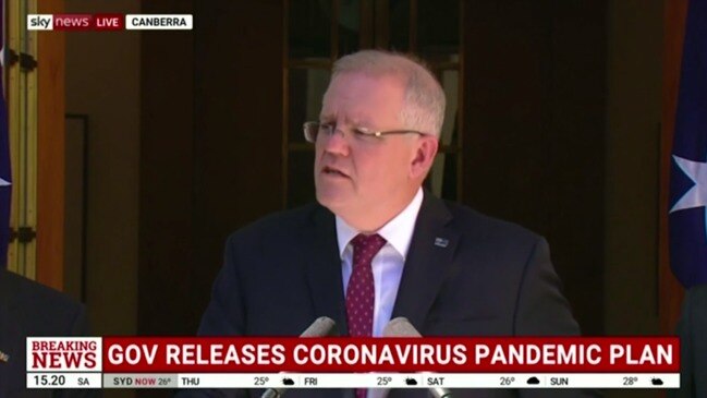 Scott Morrison: "We believe that the risk of a global pandemic is very much upon us"