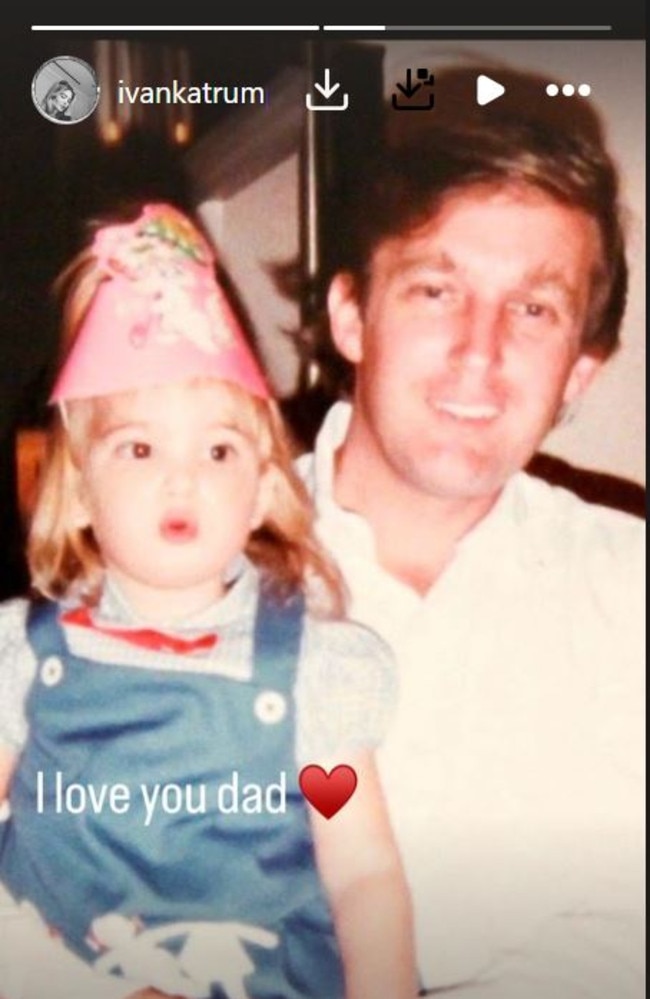 Ivanka Trump shared a heartfelt message of support for her father by posting a throwback photo of the pair.