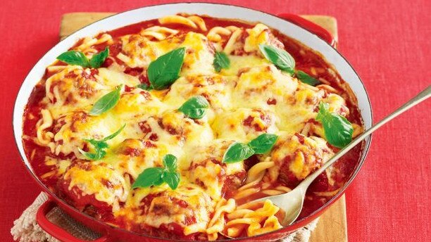 Meaty and cheesy – try this Italian meatball bake.