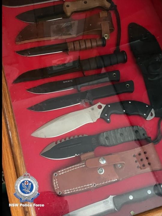 More of the knives taken away from the property