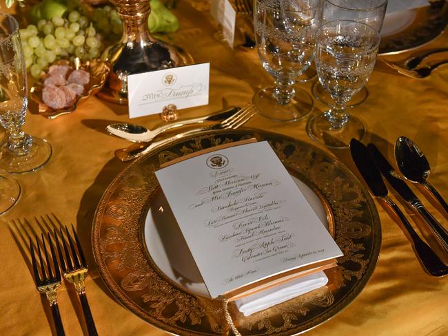 The table setting for the State Dinner. Picture: Mick Tsikas