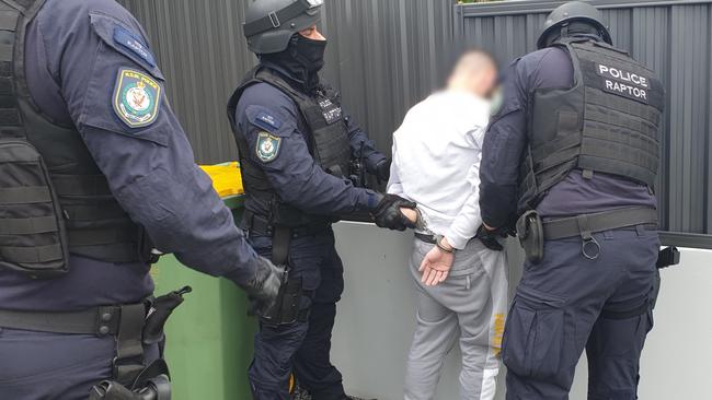 Police arresting individuals connected to organised crime via Operation Hawk. Picture: NSW Police