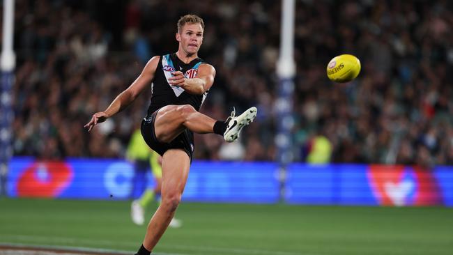 The Blues and Pies both want Houston. (Photo by James Elsby/AFL Photos via Getty Images)