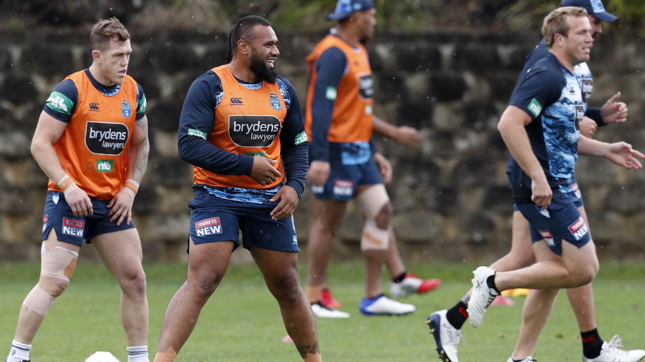 Junior Paulo during the NSW Blues training session, held at the Wyong Rugby League Club at Kanwal on the NSW Central Coast. Picture: Jonathan Ng