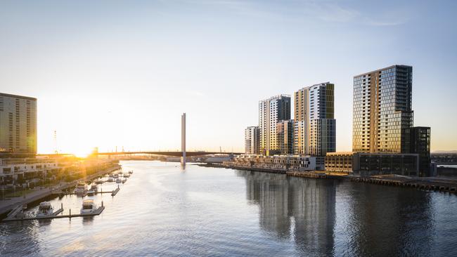 A Docklands development on Collins Street, at Victoria Harbour, is one of seven projects worth $1.12 billion that have been fast-tracked.