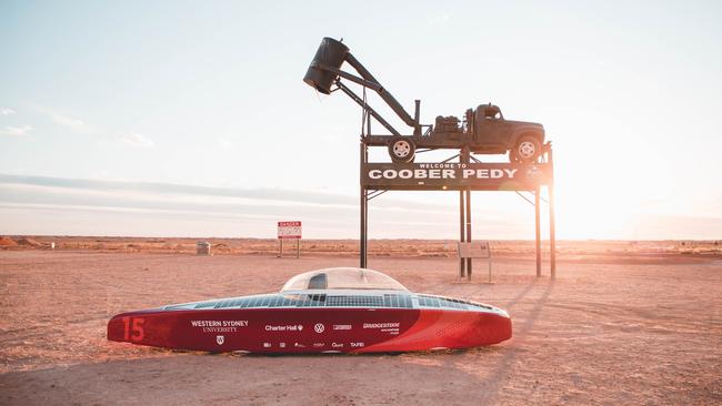 Western Sydney University's solar car was tested in the outback.