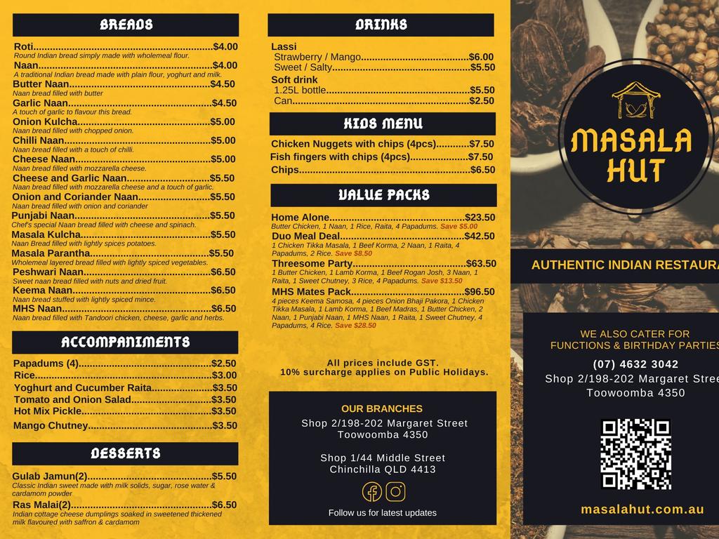 New Toowoomba restaurant the Masala Hut unveils menu.