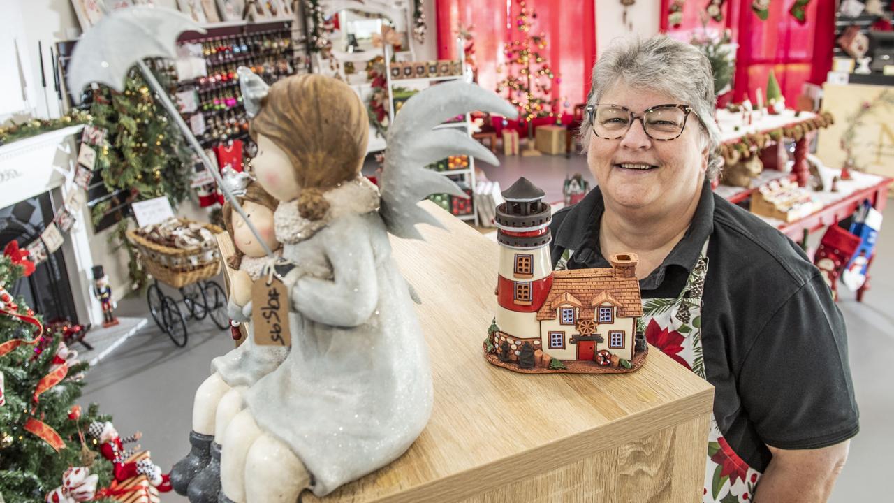 Kath Grandison sources many handcrafted items for her Noelle Christmas Shop in Highfields. Wednesday, July 27, 2022. Picture: Nev Madsen.