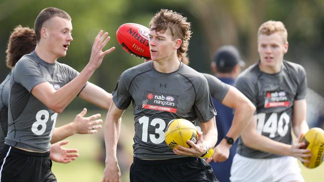 Joshua Eyre was solid in the marking contests. Picture: Michael Willson/AFL Photos