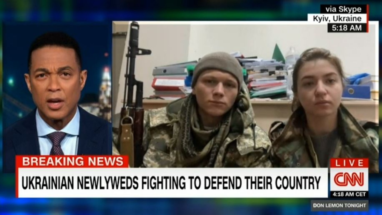 Yaryna Arieva and Sviatoslav Fursinon on Don Lemon Tonight. Picture: CNN/Flash.