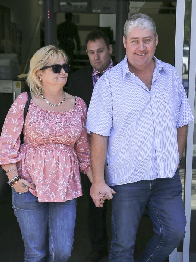 Michael Holliman leaves Waverley Court with his partner. Picture: Dylan Robinson