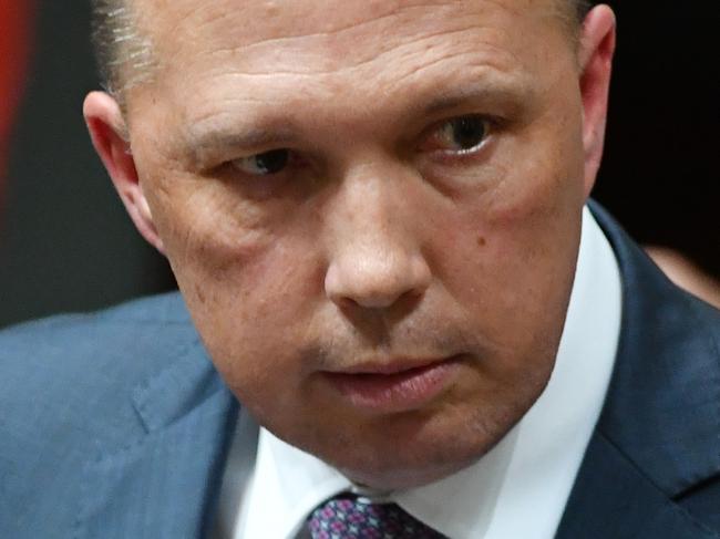 Minister for Immigration Peter Dutton during Question Time in the House of Representatives at Parliament House in Canberra, Thursday, September 7, 2017. (AAP Image/Mick Tsikas) NO ARCHIVING