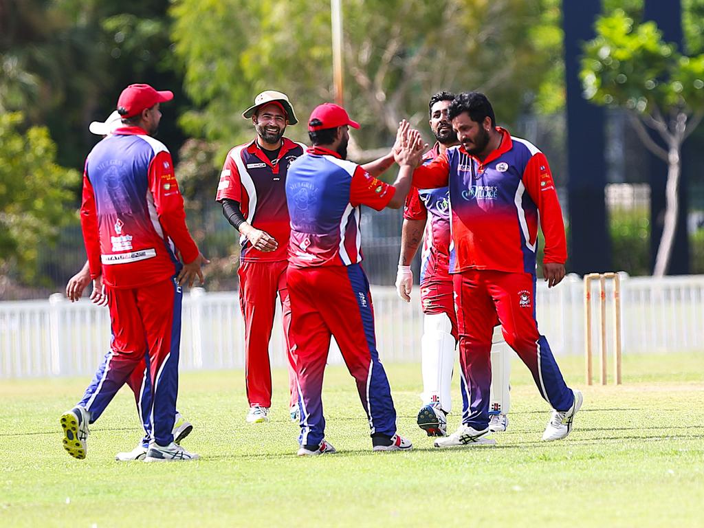 Norths Spicy Bite v Mulgrave Punjabi at Griffiths Park. Cricket Far North Second grade 2025. Photo: Gyan-Reece Rocha.