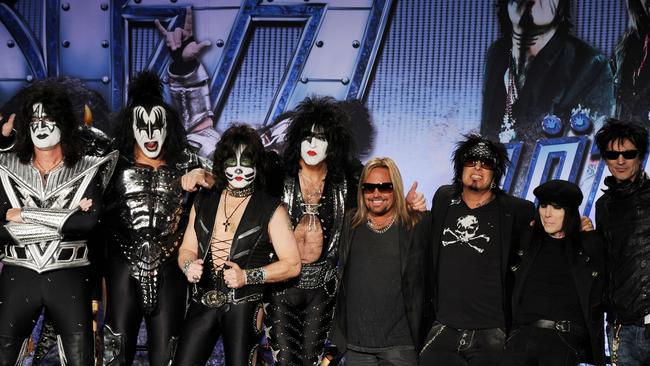 Former glory ... Motley Crue’s previous Australian tour was with never-say-die rockers Kiss. Picture: AP.