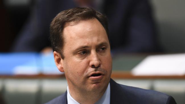 Australian Trade Minister Steve Ciobo speaks during House of Representatives Question Time at Parliament House in Canberra, Wednesday, February 14, 2018.  (AAP Image/Lukas Coch) NO ARCHIVING