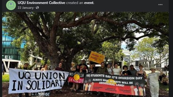 A Facebook post on the UQ Environment collective Facebook page. Photo: supplied
