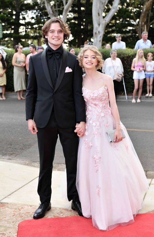 Josian Fein and Emma Cord at Centenary Heights State High School formal. Picture; Patrick Woods.