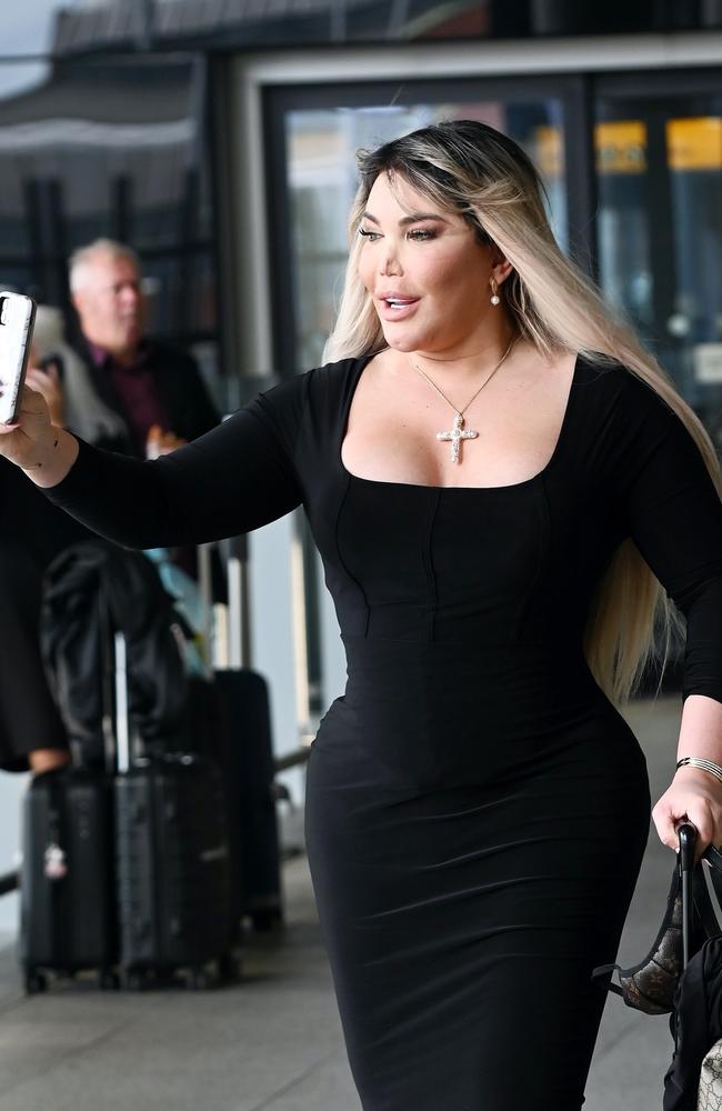 The 36-year-old returned to the UK, where she lives, after flying from Brazil where she had surgical procedures on her hips and bum. Picture: Backgrid