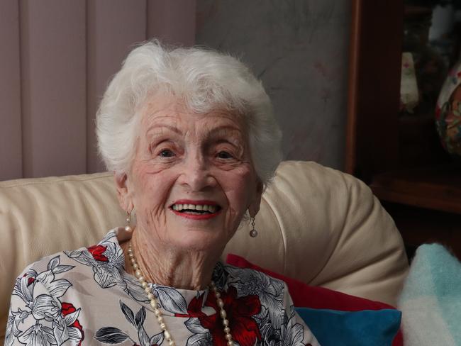 Former Gold Coast deputy mayor and Tugun icon Betty Diamond will celebrate her 90th birthday with  her Maltese Shih Tzu cross Fifi and friends at her Tugun home on Saturday. Picture Glenn Hampson