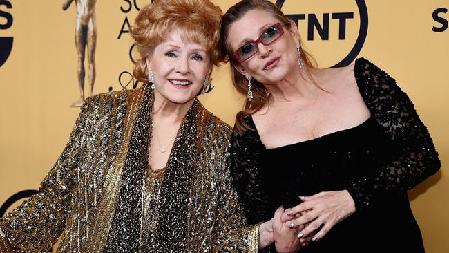 Debbie Reynolds and daughter Carrie Fisher. Picture: Ethan Miller/AFP