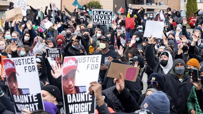 Black Lives Matter protests at the Brooklyn Center in Minnesota this year. Picture: AFP