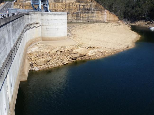 The water levels at Warragamba Dam in November 2018. 