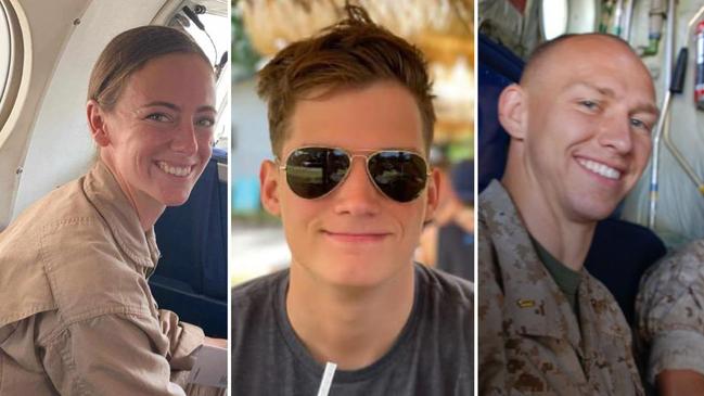 Three American Marines Captain Eleanor LeBeau, 29, Corporal Spencer Collart, 21, and Major Tobin Lewis, 37, have been remembered as 'heroes' following a fatal Osprey crash in the Northern Territory on Sunday August 27.