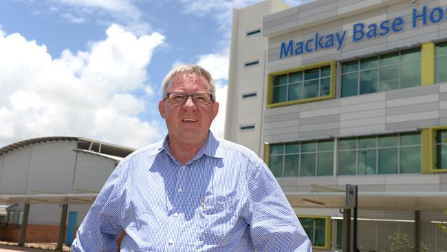 Mackay Hospital and Health Service board chair Tim Mulherin, outside the Mackay Base Hospital.