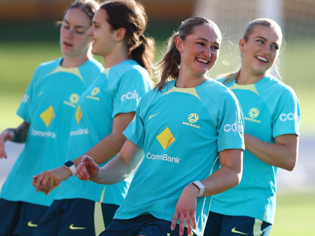 Winonah Heatley of the Matildas during a training session at Queensland Sport and Athletics Centre on November 26, 2024 in Brisbane, Australia. (Photo by Chris Hyde/Getty Images)