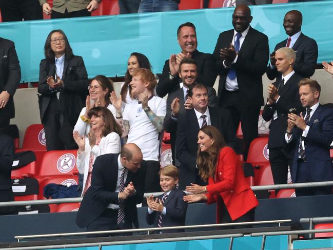 Ed Sheeran and David Beckham joined the royals for the match.