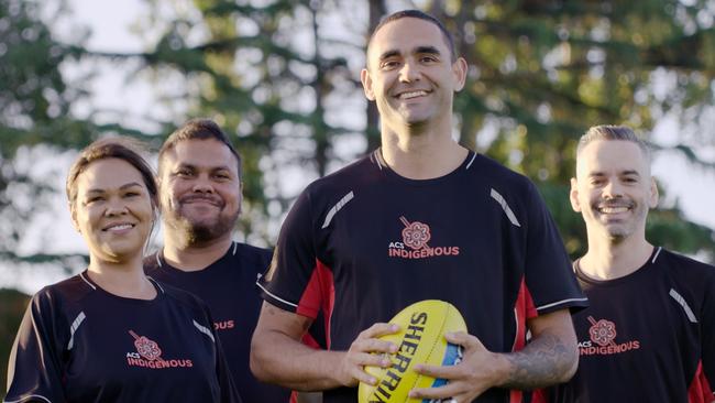 Shaun Burgoyne with ACS indigenous staff.