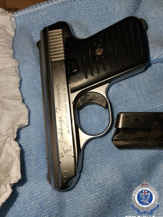 A pistol seized by officers. Picture: NSW Police