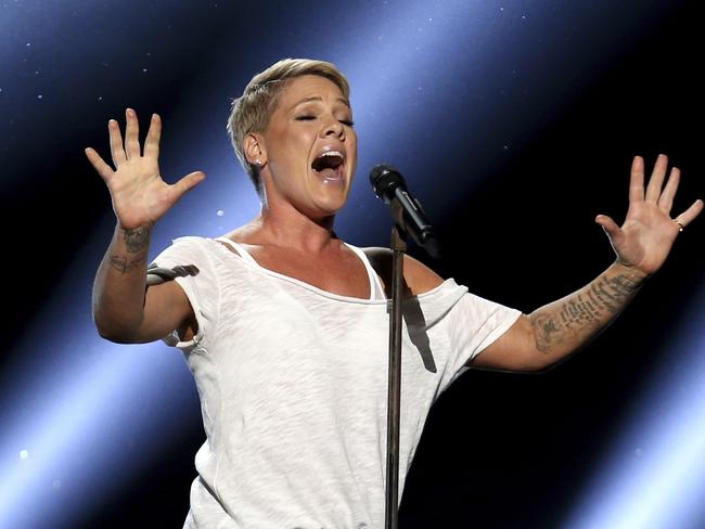 P! nk slammed the Grammy head’s comments in response to the #GrammysSoMale inequality. Picture: Matt Sayles/Invision/AP.