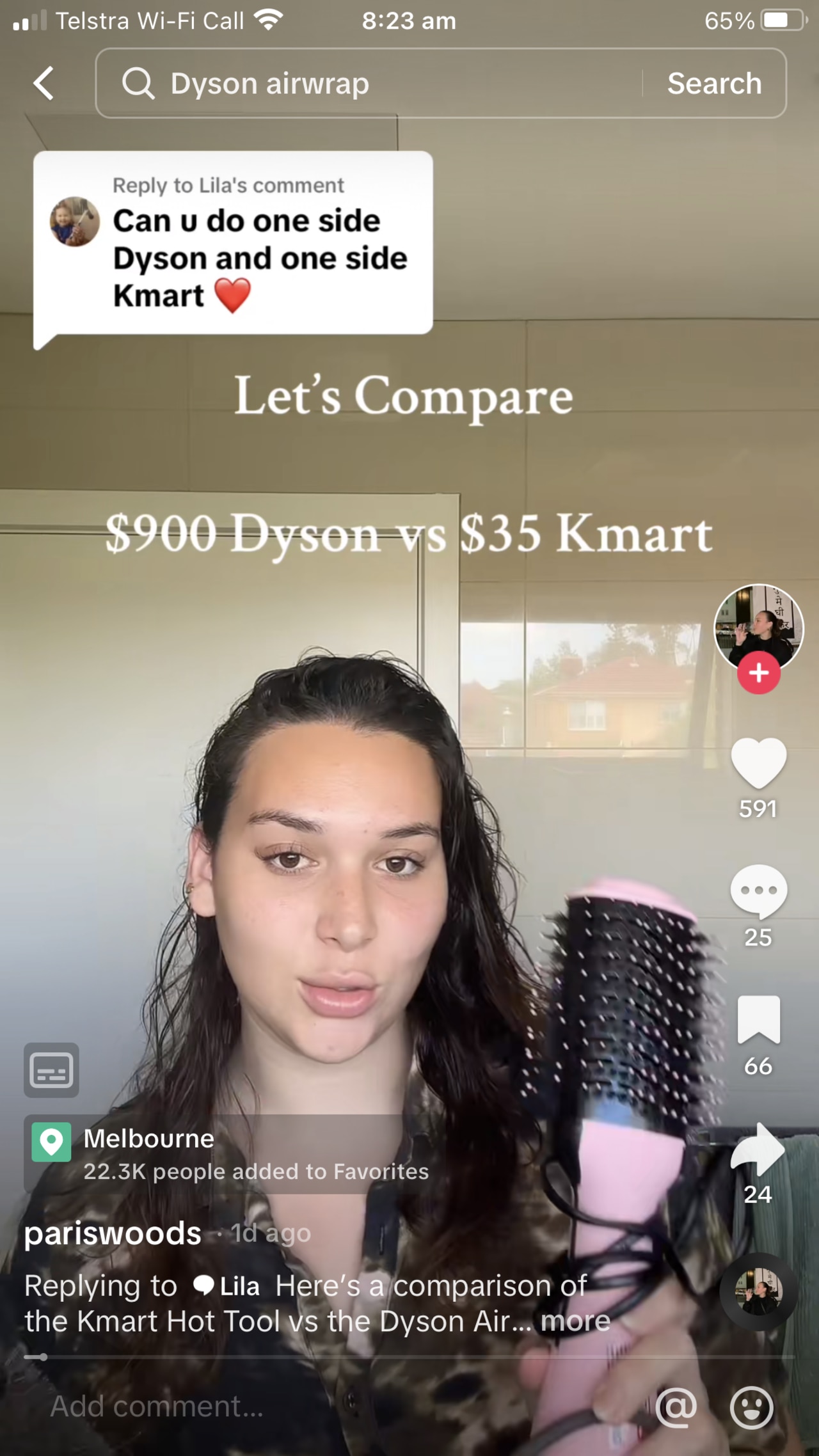 Kmart $35 Hot Air Styler dupe of $949 Dyson Airwrap Multi-styler ...
