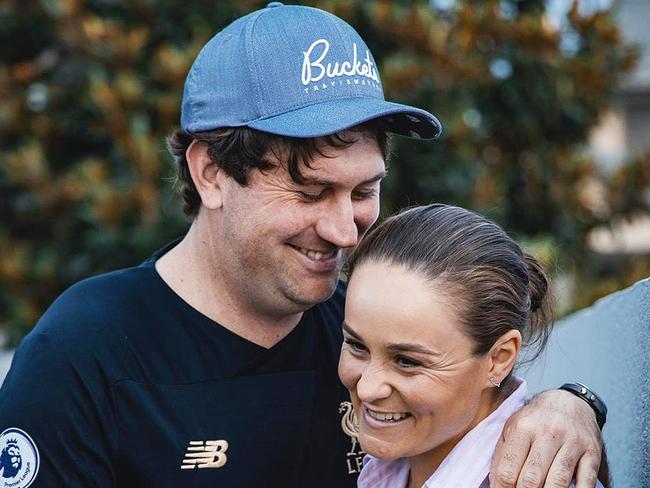 Instagram image of Garry Kissick and Ash Barty announcing their engagement.